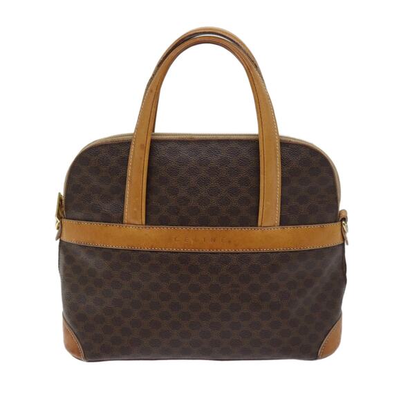 CELINE Macadam Canvas Hand Bag Pvc Brown - Picture 2 of 12